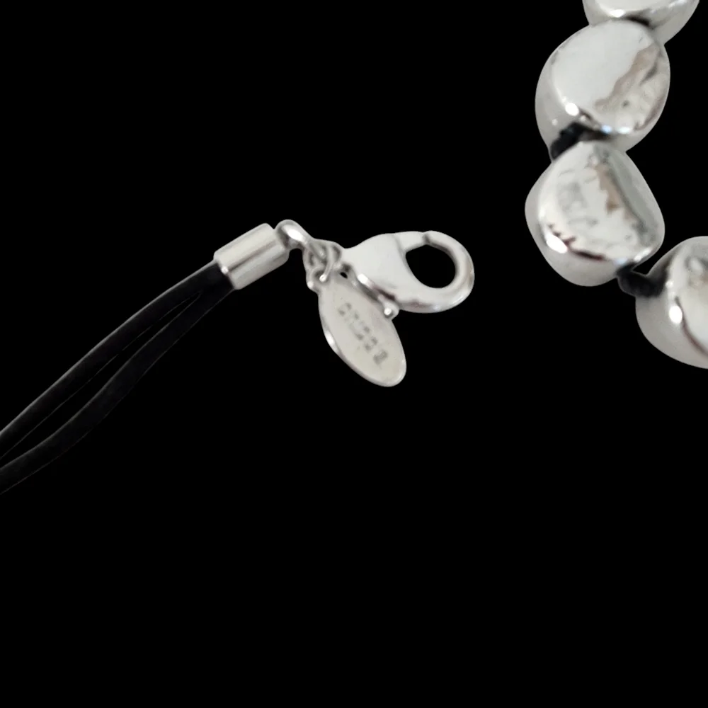 Chico's belt silver chunky beads adjustable length silver like new condition